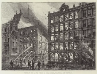 Das letzte Feuer an der Ecke von Bread-Street, Cheapside